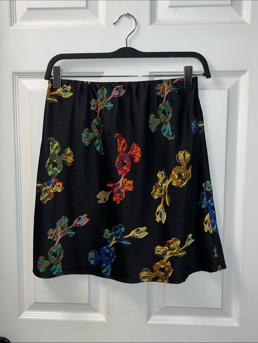 Black Floral Print A-Line Skirt Nasty Gal